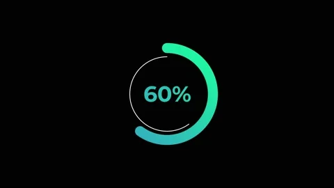 Circle percentage Loading Animation 0-60% in Green science effect. Stock Footage 182927161