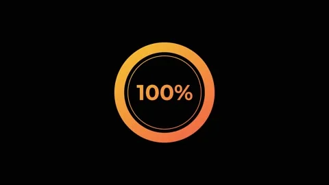 Circle percentage Loading Animation 0-100% in Orange science effect. Stock Footage 182927481