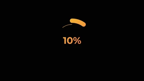 Circle percentage Loading Animation 0-10% in Orange science effect. Stock Footage 182927494