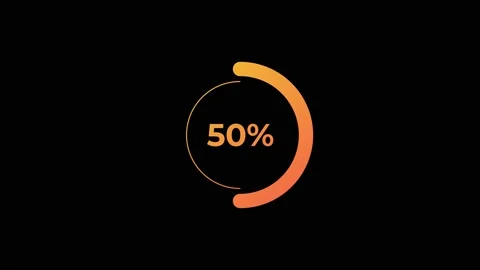 Circle percentage Loading Animation 0-50% in Orange science effect. Stock Footage 182927505