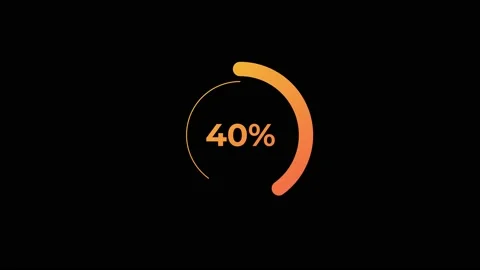Circle percentage Loading Animation 0-40% in Orange science effect. Video stock 182927507