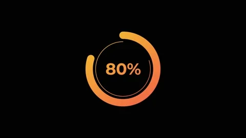 Circle percentage Loading Animation 0-80% in Orange science effect. Stock Footage 182927522