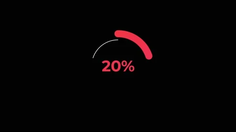Circle percentage Loading Animation 0-20% in Red science effect. Stock Footage 182927787