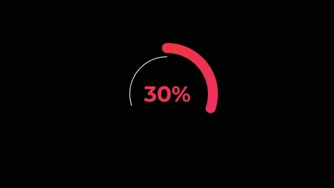 Circle percentage Loading Animation 0-30% in Red science effect. Stock Footage 182927788