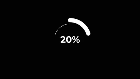 Circle percentage Loading Animation 0-20% in White science effect. Stock Footage 182928099