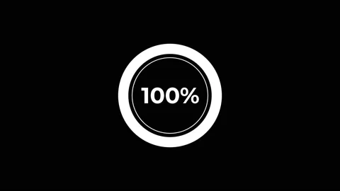 Circle percentage Loading Animation 0-100% in White science effect. Stock Footage 182928102