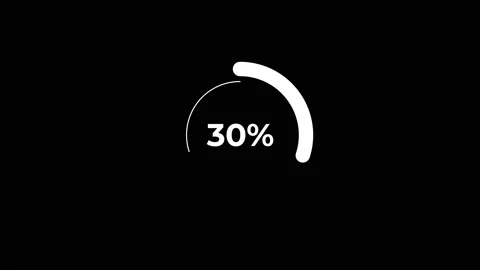 Circle percentage Loading Animation 0-30% in White science effect. Video stock 182928106