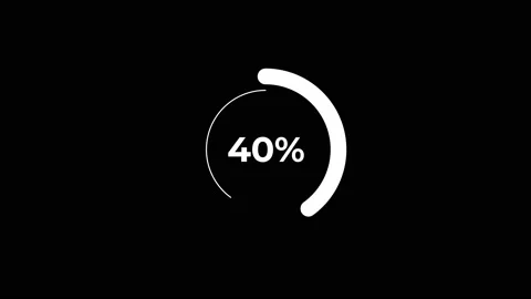Circle percentage Loading Animation 0-40% in White science effect. Stock Footage 182928115