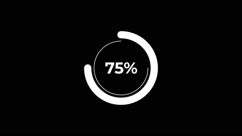 Circle percentage Loading Animation 0-75% in White science effect. Stock Footage 182928141