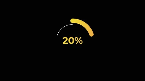 Circle percentage Loading Animation 0-20% in Yellow science effect. Stock Footage 182928691