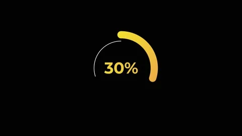 Circle percentage Loading Animation 0-30% in Yellow science effect. Stock Footage 182928695