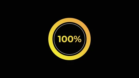 Circle percentage Loading Animation 0-100% in Yellow science effect. Stock Footage 182928702