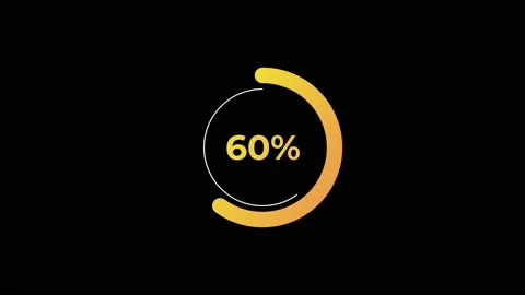 Circle percentage Loading Animation 0-60% in Yellow science effect. Stock Footage 182928709