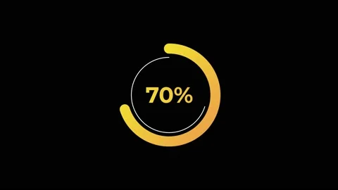 Circle percentage Loading Animation 0-70% in Yellow science effect. Stock Footage 182928710