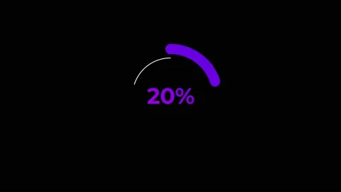 Circle percentage Loading Animation 0-20% in Violet science effect. Stock Footage 183340942