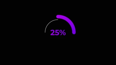 Circle percentage Loading Animation 0-25% in Violet science effect. Stock Footage 183340943