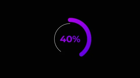 Circle percentage Loading Animation 0-40% in Violet science effect. Stock Footage 183340952