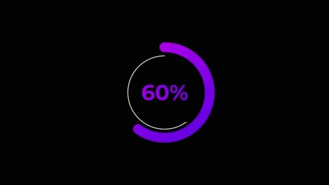 Circle percentage Loading Animation 0-60% in Violet science effect. Stock Footage 183340960