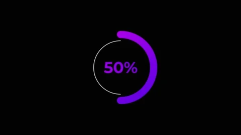 Circle percentage Loading Animation 0-50% in Violet science effect. Stock Footage 183340962