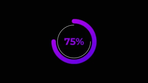 Circle percentage Loading Animation 0-75% in Violet science effect. Stock Footage 183340976
