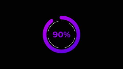 Circle percentage Loading Animation 0-90% in Violet science effect. Stock Footage 183340977