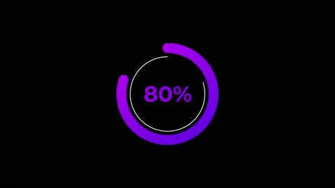 Circle percentage Loading Animation 0-80% in Violet science effect. Stock Footage 183340978