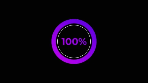 Circle percentage Loading Animation 0-100% in Violet science effect. Stock Footage 183340979