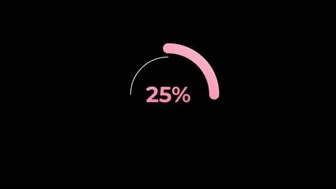 Circle percentage Loading Animation 0-25% in Pink science effect. Stock Footage 194239357