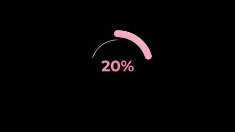 Circle percentage Loading Animation 0-20% in Pink science effect. Stock Footage 194239358