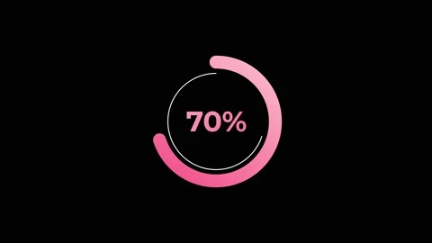 Circle percentage Loading Animation 0-70% in Pink science effect. Stock Footage 194239365