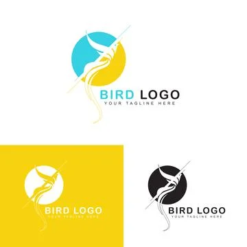 Circle phoenix bird logo. Stock Illustration