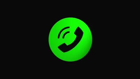 Circle phone phone rotating 3d icon 4k animation, call looping with alpha c.. Stock Footage 313476229