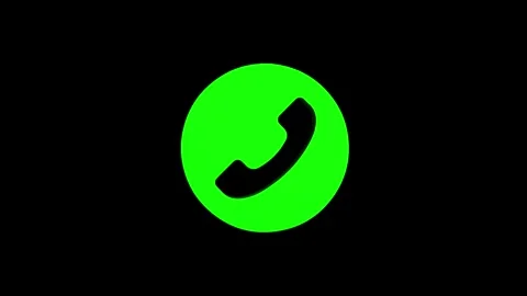 Circle phone phone rotating 3d icon 4k animation, call looping with alpha c.. Stock Footage 313476230