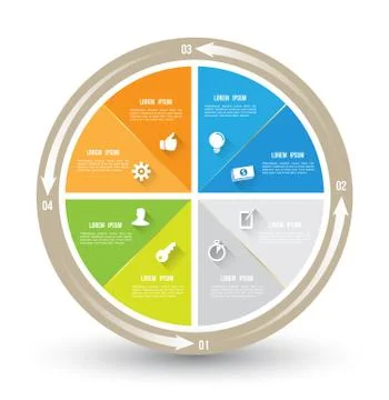 Circle pie  concept template with icons Stock Illustration