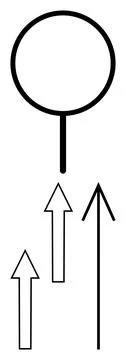 Circle with a pin and three ascending arrows 스톡 일러스트