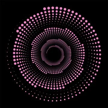Circle pink dots on a black background. Element for frame, logo, tattoo, web イラスト素材