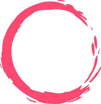 A circle of pink paint with free space for text isolated on a white backgroun Stock Illustration