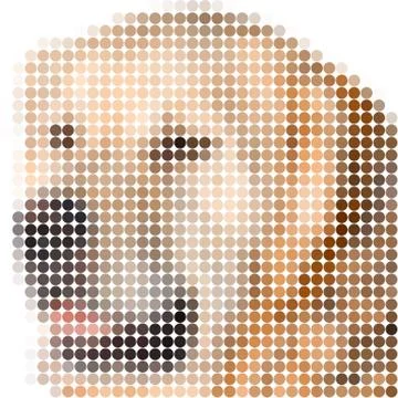 Circle pixel image of dog Stock Illustration