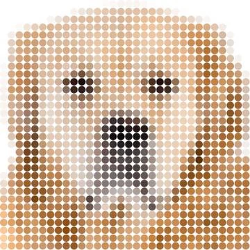 Circle pixels image of a dog Stock Illustration