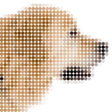 Circle pixels image of dog Stock Illustration