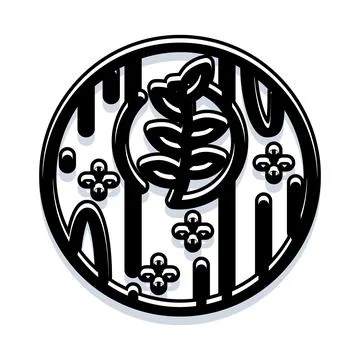 Circle plant and leaf abstract nature symbol イラスト素材