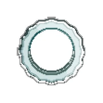Circle plate white pixel art vector illustration Stock Illustration