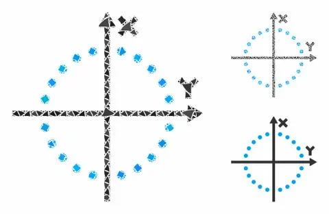 Circle plot Composition Icon of Ragged Pieces Illustrazione stock