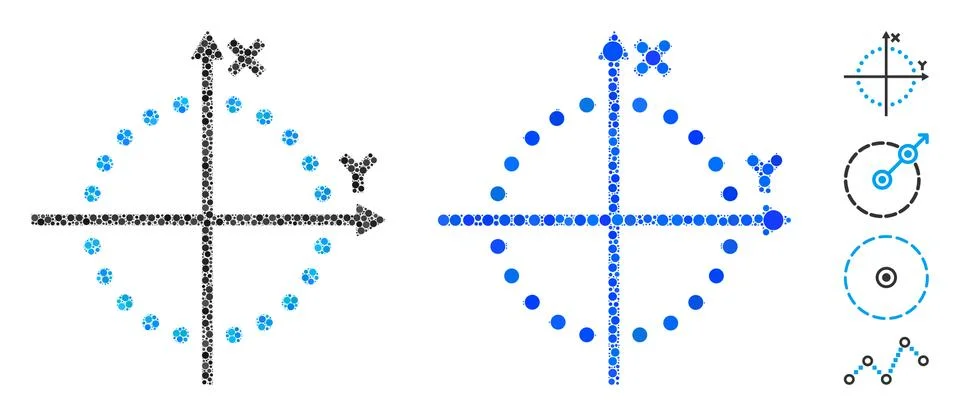 Circle Plot Composition Icon of Round Dots Stock Illustration