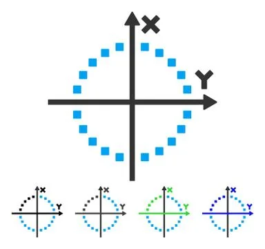 Circle Plot Flat Icon Illustrazione stock