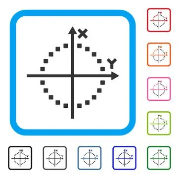 Circle Plot Framed Icon 스톡 일러스트