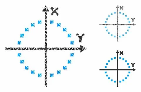 Circle plot Mosaic Icon of Raggy Elements Ilustración de archivo