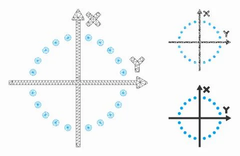 Circle Plot Vector Mesh 2D Model and Triangle Mosaic Icon Ilustración de archivo