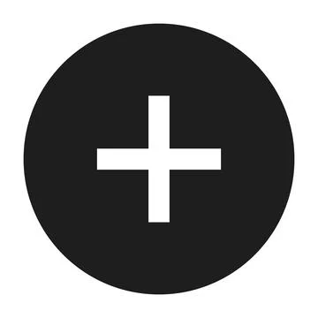 Circle plus icon, simple style 스톡 일러스트