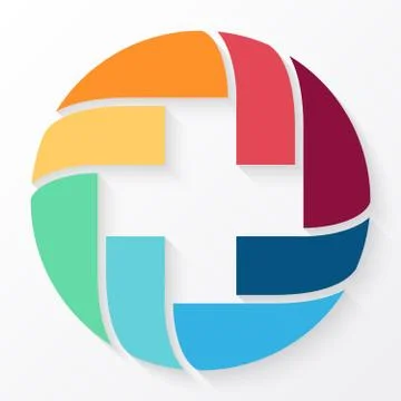 Circle plus sign infographic. Template for diagram, graph, presentation and Stock Illustration